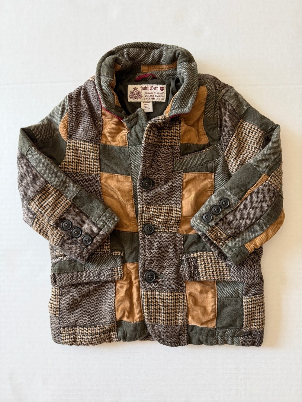 Baby Gap 2007 3T Patchwork Blazer Jacket Corduroy Herringbone Y2K